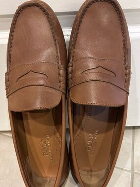 Ralph Lauren Tan Leather Penny Loafers